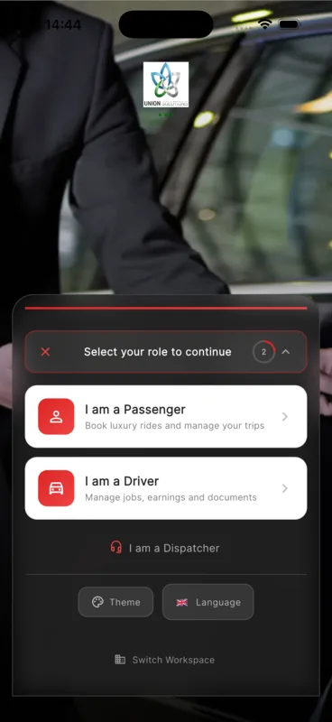 Exaltis driver app showing an assigned trip